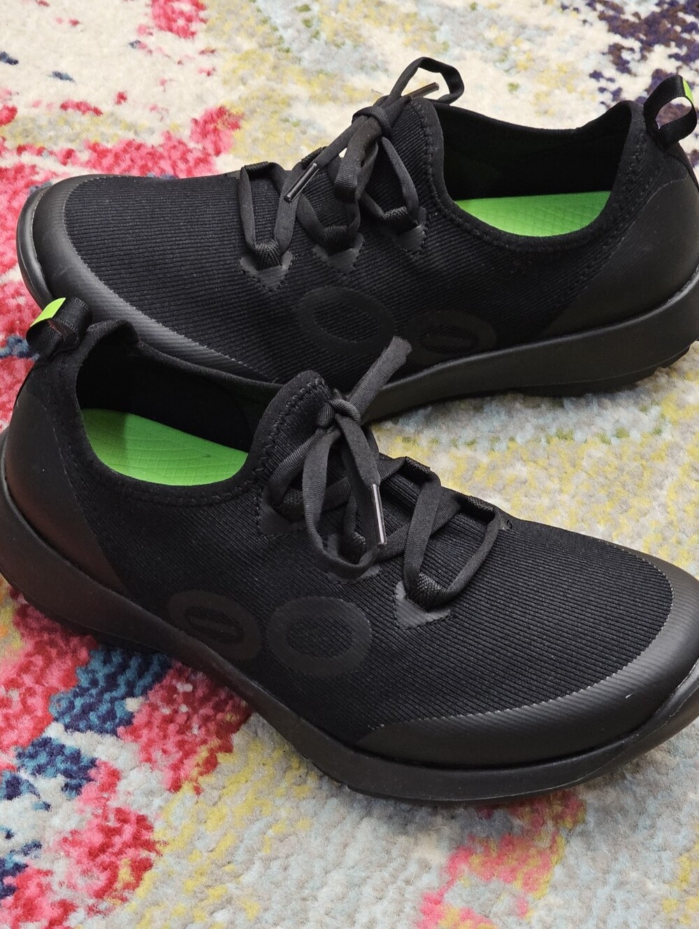 OOFOS Oomg Sport Low Womens Size 7.5 Black Recovery Sneakers Lace-Up Athletic